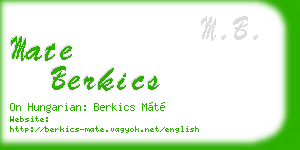 mate berkics business card