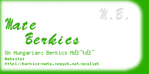 mate berkics business card